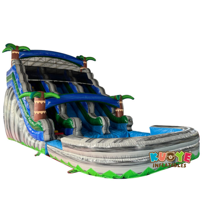WS181 14ft Commercial Inflatable Dual Boulder Water Slide with Pool Water Slides for sale