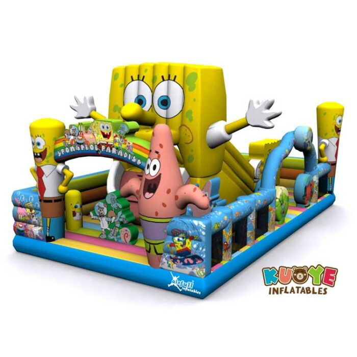 AP016 Inflatable SpongeBob Paradise Castle Trampoline Playlands for sale 3