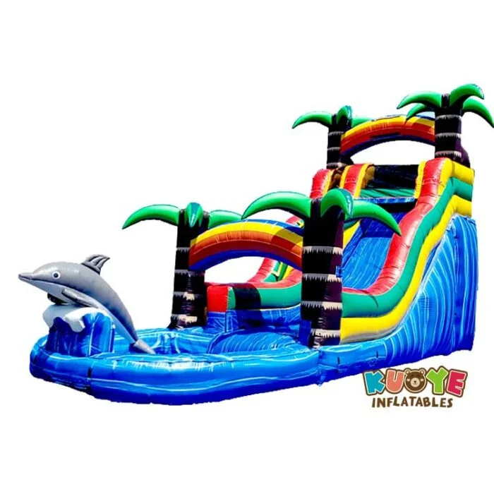 WS158 18 FT Dolphin Paradise Blue Cursh Water Slide Water Slides for sale