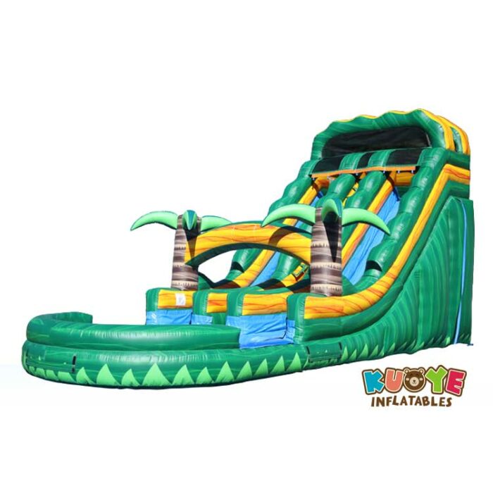 WS159 18FT Double Lane Jungle Green Water Slide Water Slides for sale 5