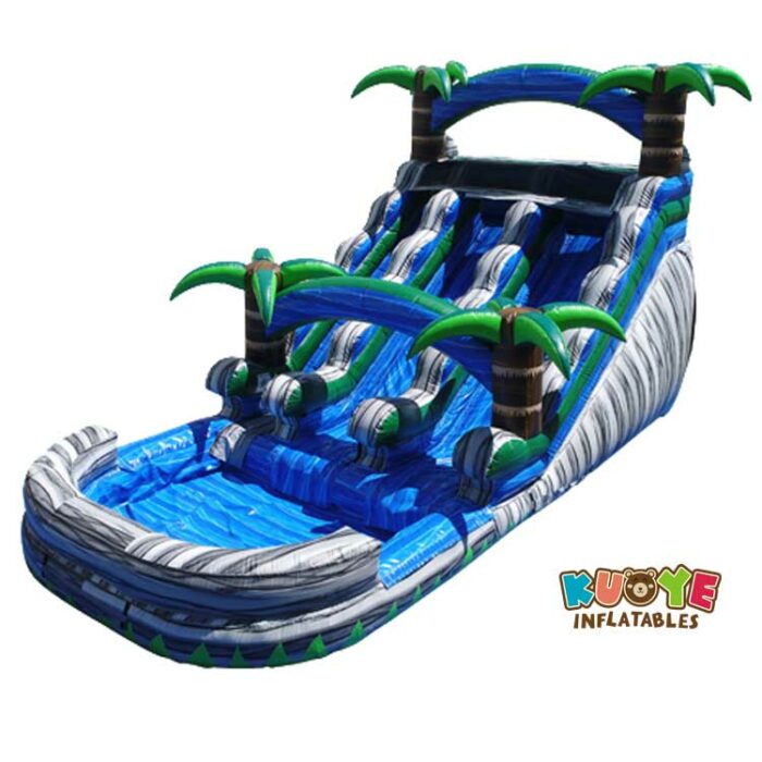 WS181 14FT Commercial Inflatable Dual Boulder Water Slide With Pool Water Slides for sale
