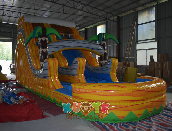 WS241 14ft Flamin Slippity Orange Inflatable Water Slide Water Slides for sale 2