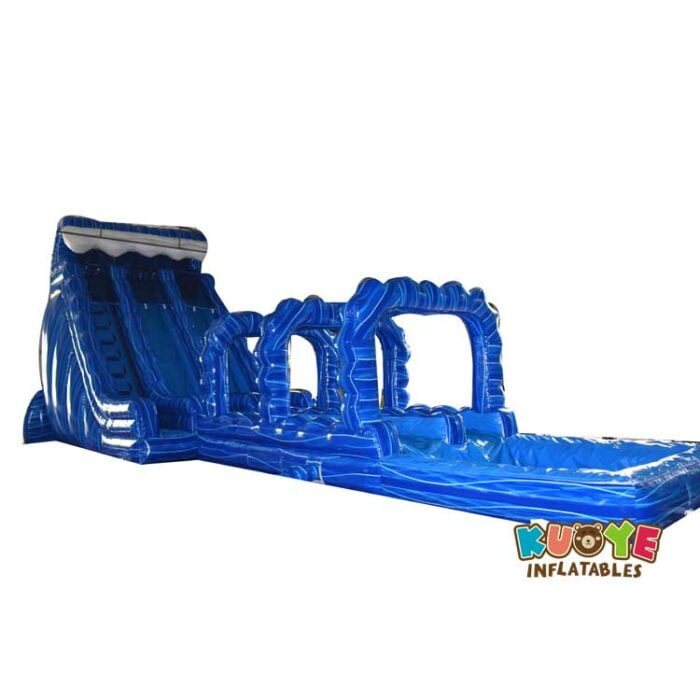 WS180 20ft Blue Marble Dual Lane Water Slide Water Slides for sale 5