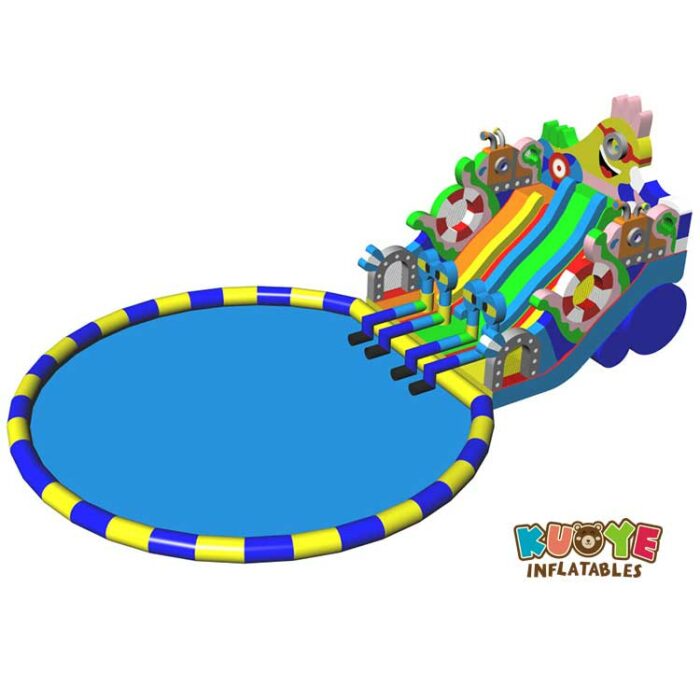WS187 Inflatable Big Inflatable Trampoline with Pool Water Slides for sale 5