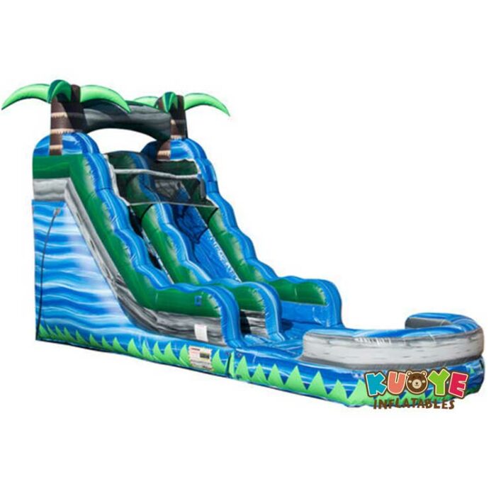 WS193 16ft Blue Cursh Water Slide With Pool Water Slides for sale 3