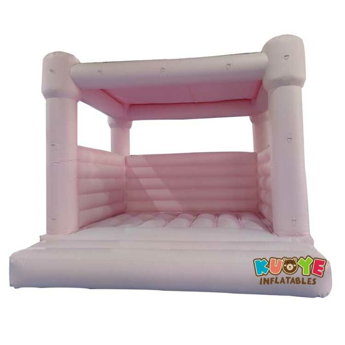 BH188 Pastel Pink Wedding Inflatable Bouncer with Removable Top and Balloon Loops Bounce Houses / Bouncy Castles for sale 3
