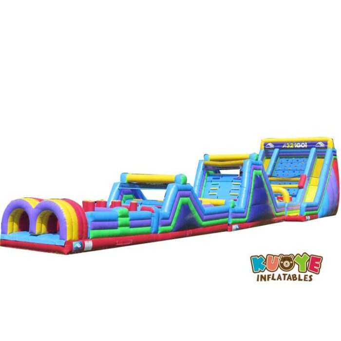 OB48 Mega 100′ Obstacle Course With Rock Climb And Slide Obstacle Courses for sale