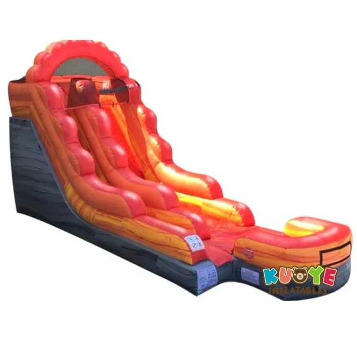 WS215 15ft Commercial Fire Red Marble Inflatable Water Slide