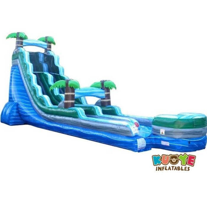 WS217 22ft Blue Marble Plam Tree Water Slide Water Slides for sale 5