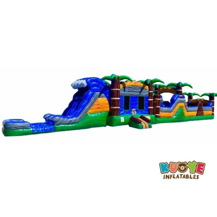 OB58 Blue Tropical Commercial Obstacle Course Obstacle Courses for sale 5