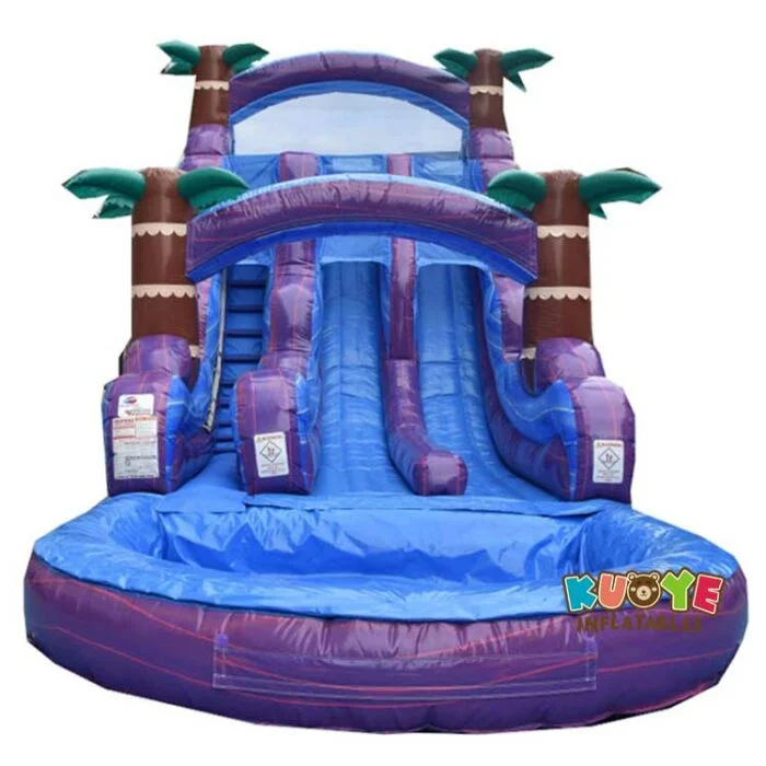 WS220 20ft Double Lane Purple Hurricane Water Slide  for Party Rental Water Slides for sale