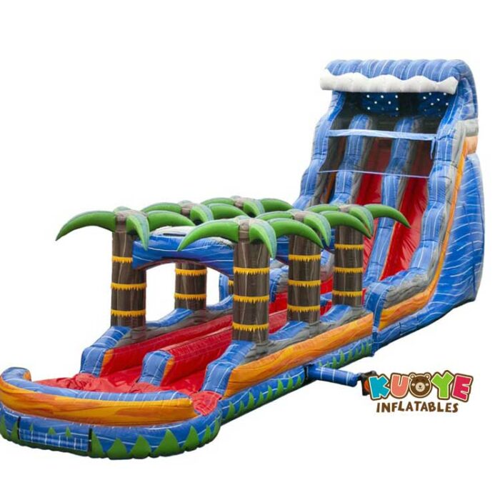 WS224 24ft Tropical Giant Double Lane Water Slide with Slip N Slide Water Slides for sale 5