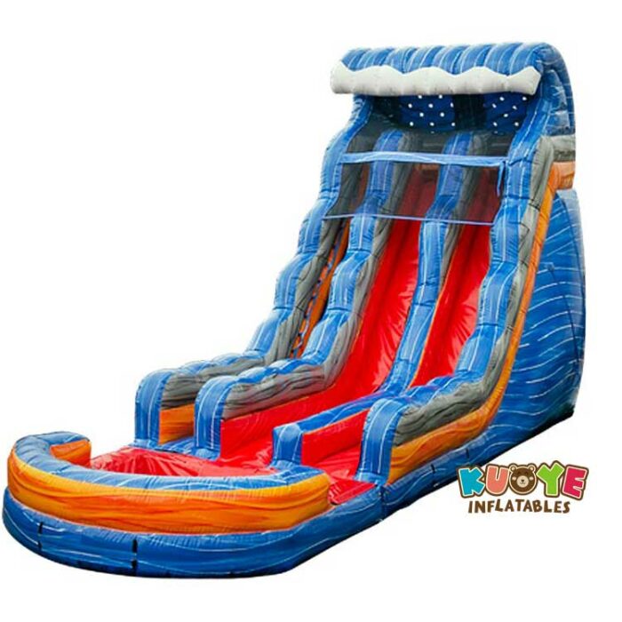 WS225 23ft Tropical Fireblast Tsunami Water Slide with Pool Water Slides for sale 5