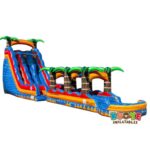 WS227 24ft Double Lane Commercial Water Slide with Slip N Slide
