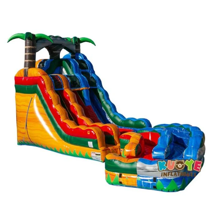 WS232 20ft Arctic Lava Tropical Twist Double Lane Water Slide