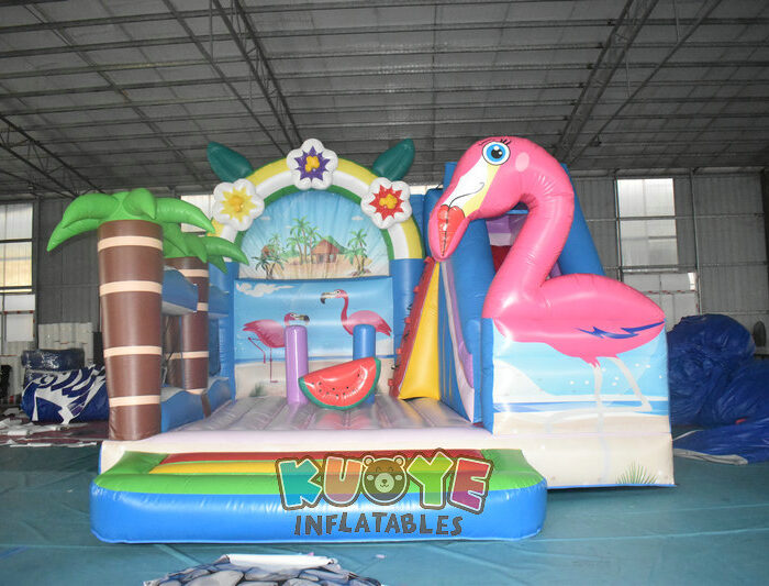 CB277 Flamingo Bouncy Castle with Slide Combo Units for sale 2