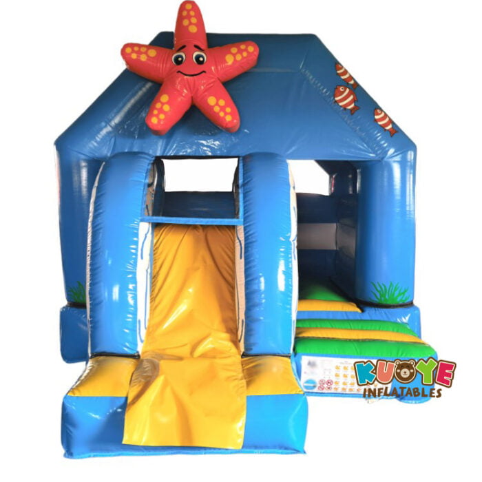 CB293 3D Starfish Front Slide Bouncy Castle Combo Units for sale 3