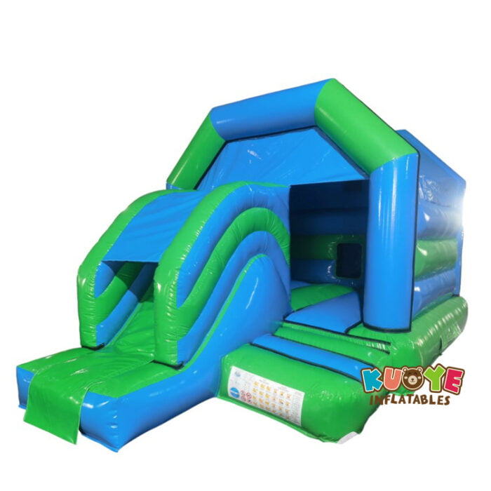 CB295 Green and Blue Bouncy Castle Slide Combo Units for sale 3