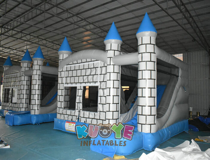 CB291 Grey Castle Bouncy Castle with Slide Combo Units for sale 2