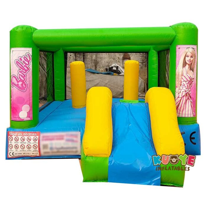 BH220 Small Barbie Banner Bouncing Castle with Slide Bounce Houses / Bouncy Castles for sale 3
