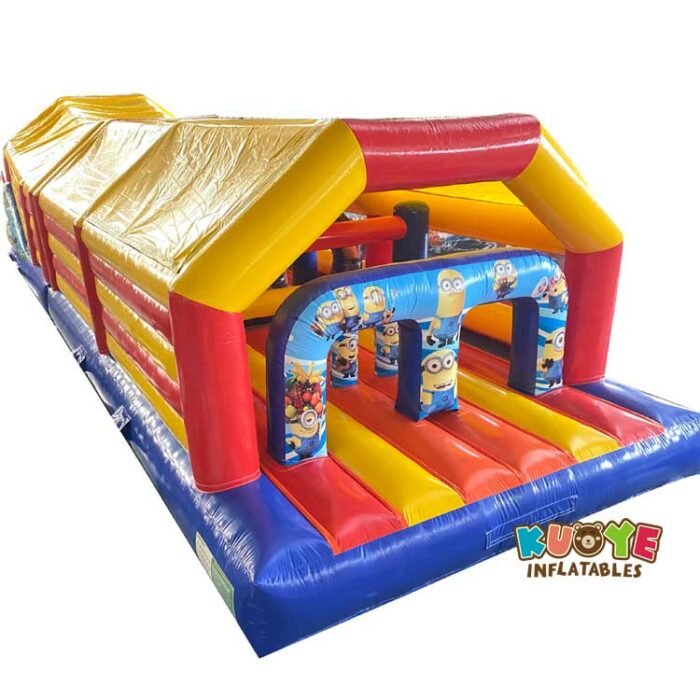 OB80 Minions Inflatable Playground Obstacle Course with Roof Obstacle Courses for sale