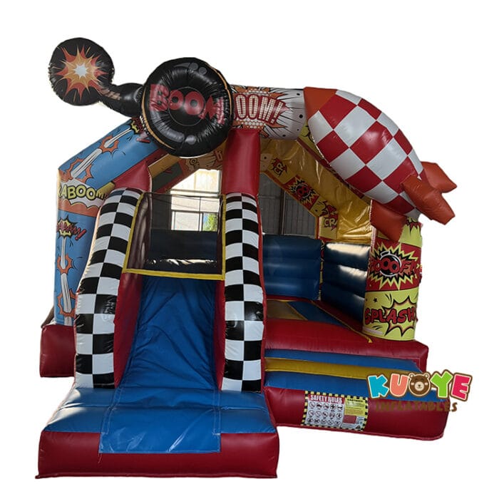 CB383 Springkussen Comic Bouncy Castle Slide Combo Units for sale