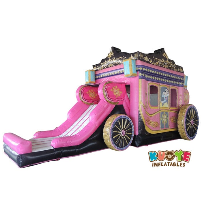 CB384 Princess Carriage Bouncy Castle Slide Combo Units for sale