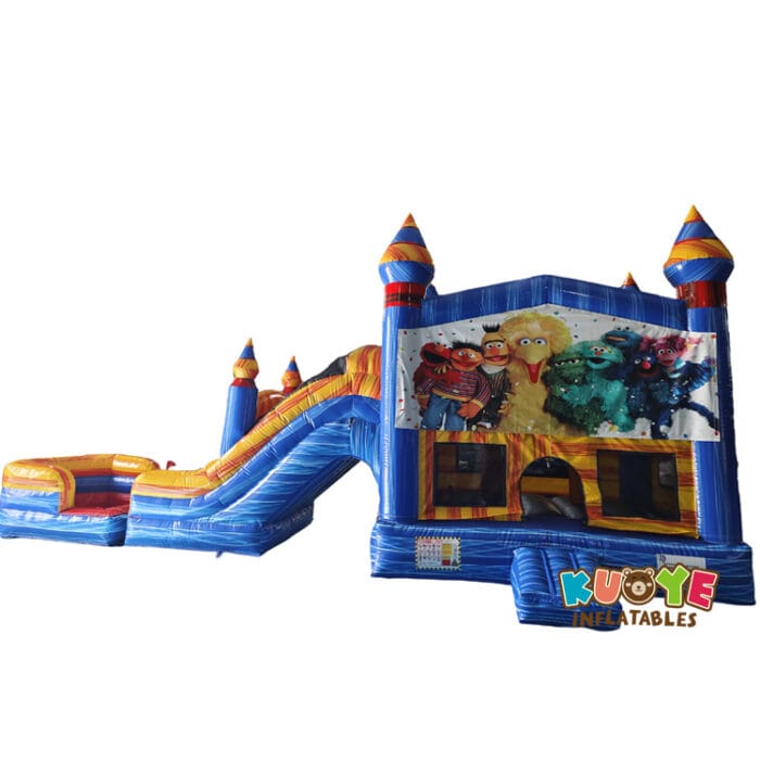 CB385 Sesame Street Bounce House Slide Combo Units for sale