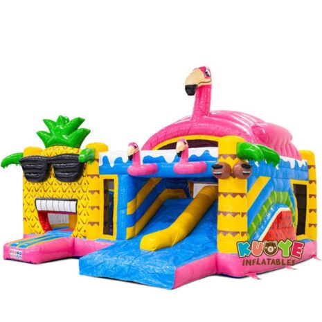 15 17x20x14ft Multiplay Doubleslide Hawaii Flamingo Bouncy Castle