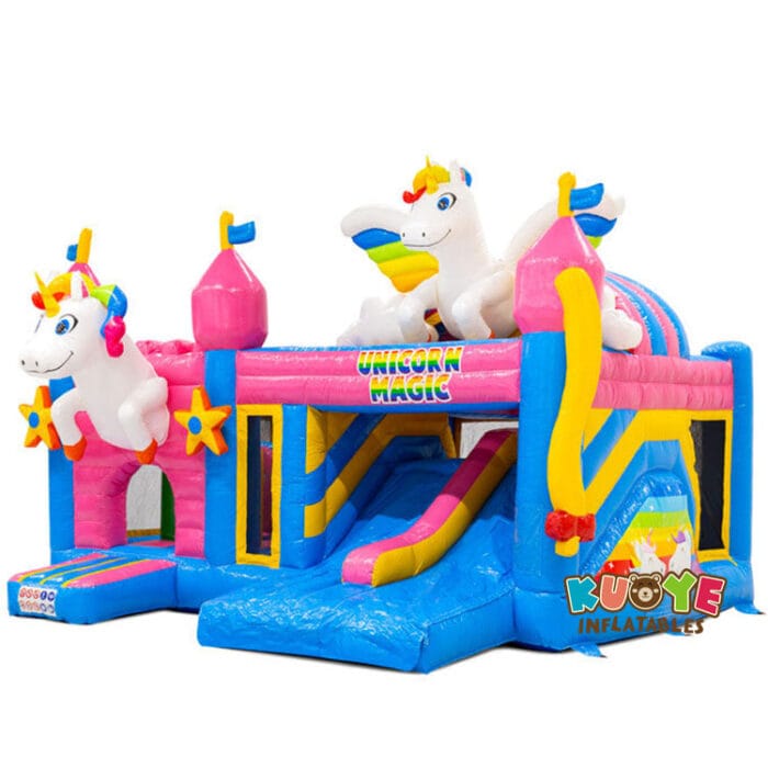 CB409 17x20x14ft Multiplay Doubleslide Unicorn Bouncy Castle Combo Units for sale 3