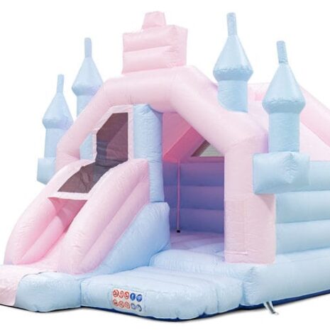 56 16x13x12ft Slide Combo Pastel Pink-Blue Bouncy castle