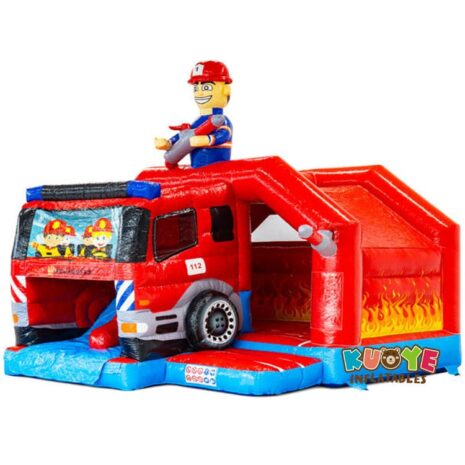 6 16x15x15ft Slide Combo Doubleslide Fire Brigade Bouncy Castle