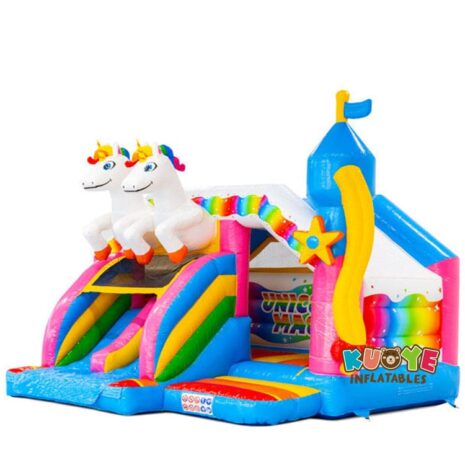 9 16x15x14ft Slide Combo Doubleslide Unicorn Bouncy Castle