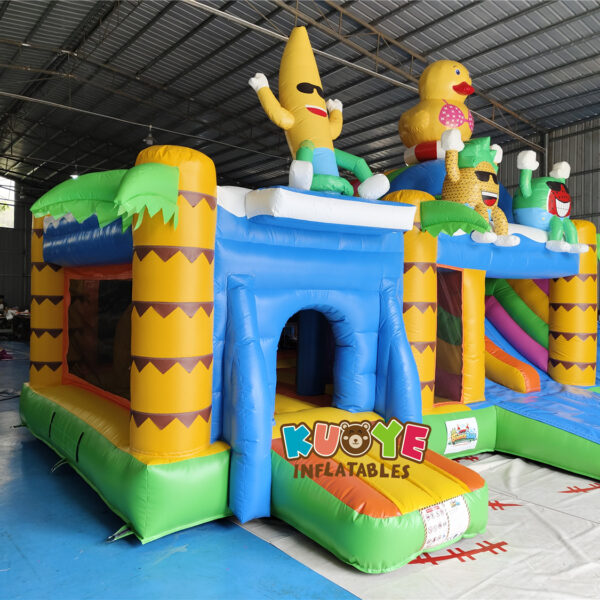 CB408 Multiplay Doubleslide Summer Party Bouncy Castle02 CB408 Multiplay Doubleslide Summer Party Bouncy Castle