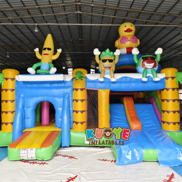 CB408 Multiplay Doubleslide Summer Party Bouncy Castle03 CB408 Multiplay Doubleslide Summer Party Bouncy Castle
