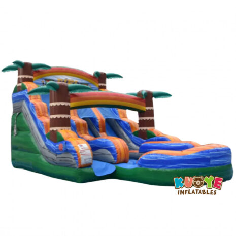 13 32 x 15 x 15ft Tiki Plunge Dual Lane Water Slide