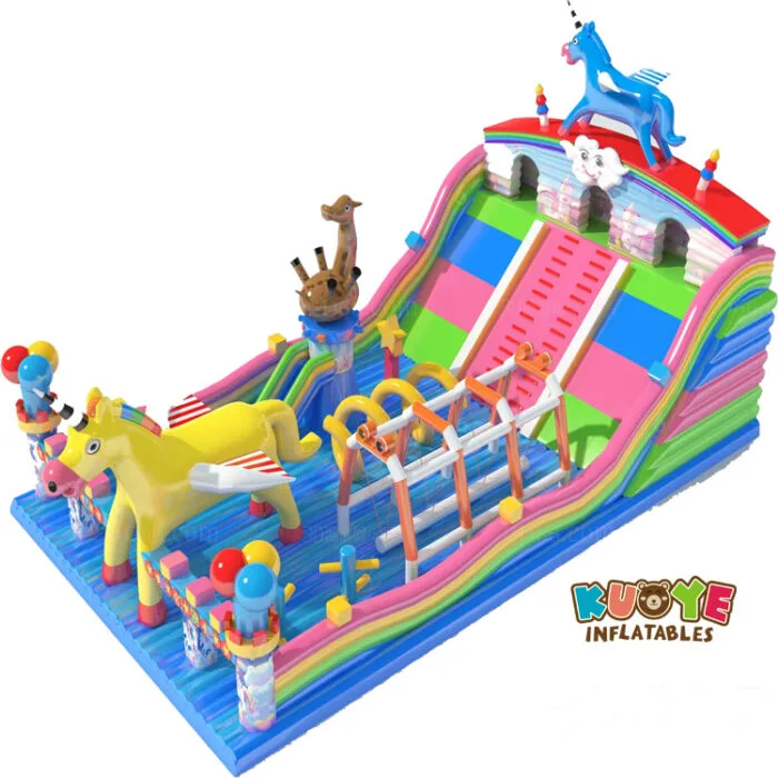 AP060 Large Inflatable Unicorn Playground with Slide