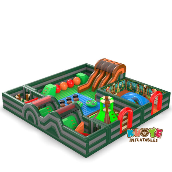 Inflatable amusement park in a forest theme