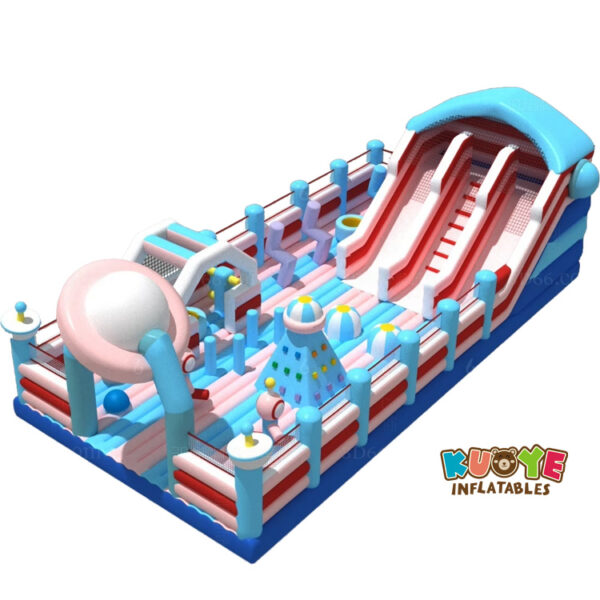 Large Inflatable Playground Slide with Multiple Lanes