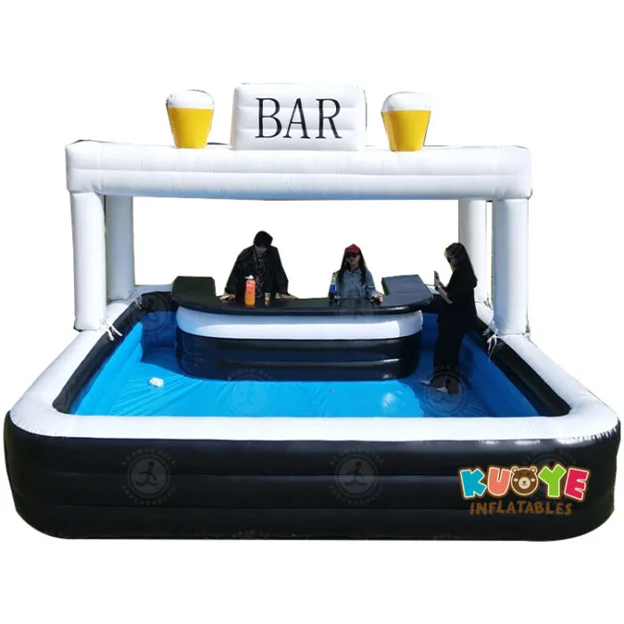 PB04 Hot 15ft Inflatable Pool Bar Water Blow Up Bar for Party Event Backyard