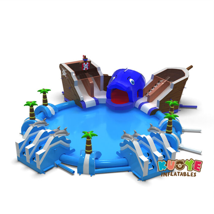 WS345 Inflatable water park in a pirate theme Water Slides for sale