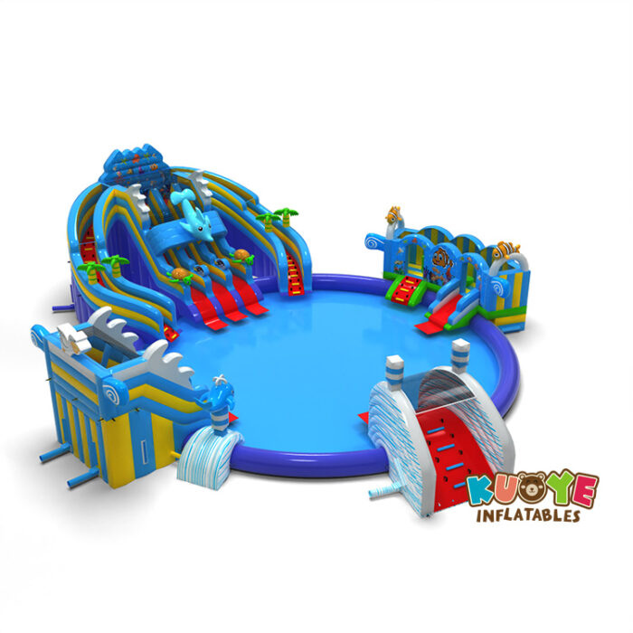 WS344 Inflatable water park Hawaiian Lagoon Water Slides for sale