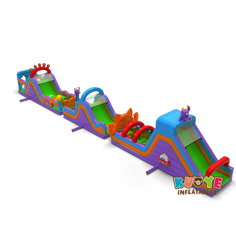 30 x 3.3 x 6.2m Inflatable obstacle course Monsters 30m 1