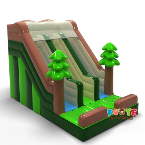 6 x 3.6 x 3.8m Double inflatable slide mini in a forest theme3
