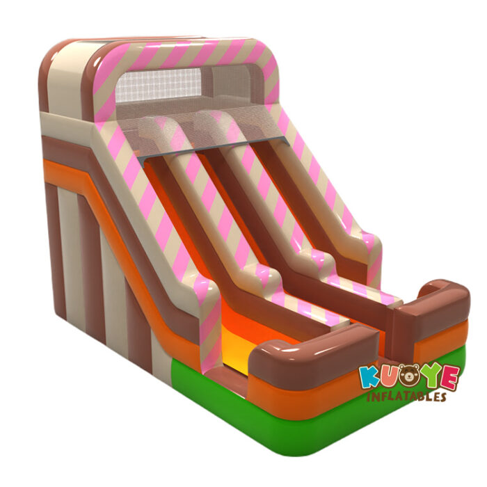 SL144 Double inflatable slide with candy theme mini Inflatable Slides for sale