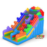 SL136 Coloured Blocks inflatable slide