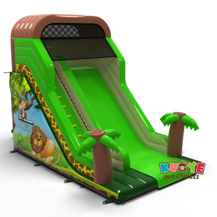 SL139 Inflatable slide with jungle print Inflatable Slides for sale