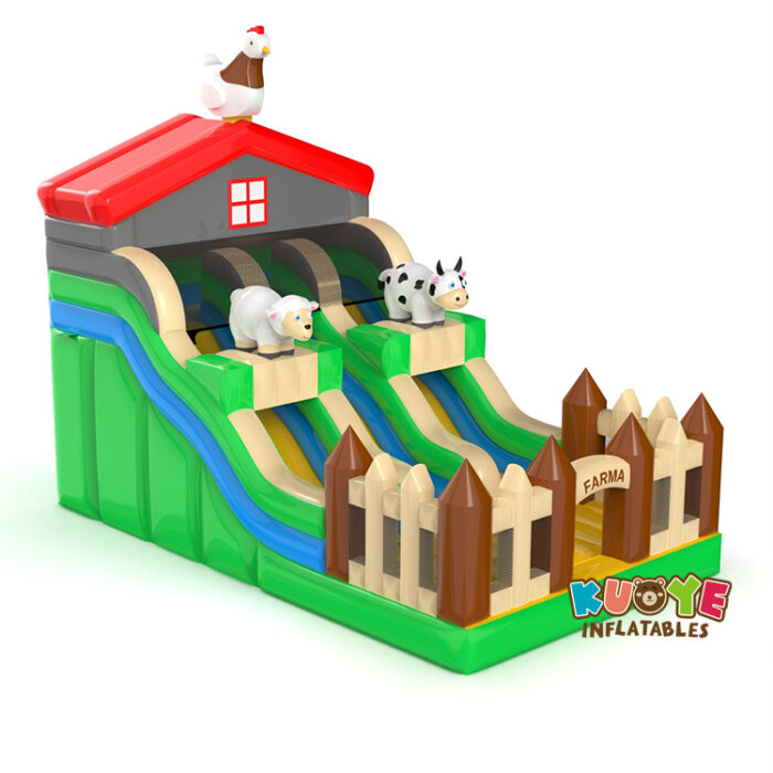 SL149 Double inflatable slide with a farm theme Inflatable Slides for sale