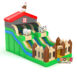 SL149 Double inflatable slide with a farm theme