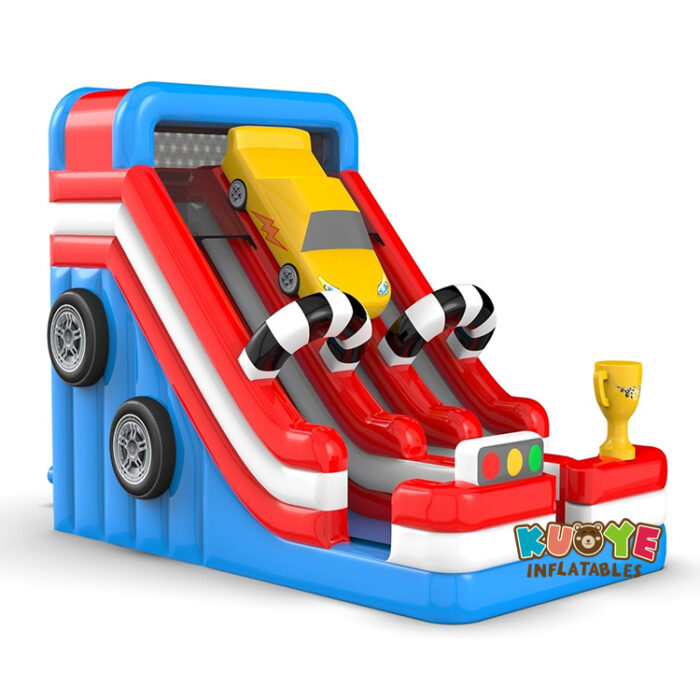SL140 Double slide with car motif Inflatable Slides for sale